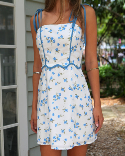 Serah Mini Dress - Blue