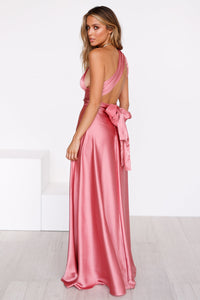 The Perfect Date Satin Maxi - Rose
