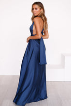 Load image into Gallery viewer, The Perfect Date Satin Maxi - Navy

