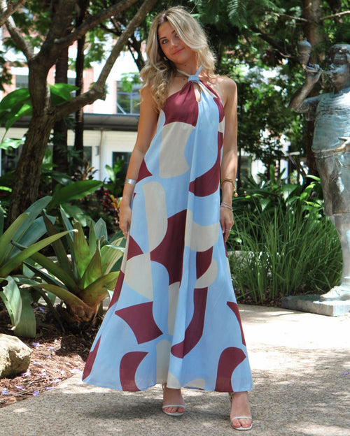 Aster Halter Maxi Dress - Chocolate